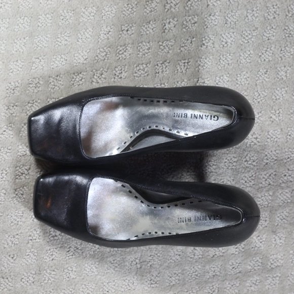 Gianni Bini Size 8.5 Black Square Toe Platform 5" Stiletto Heels - Picture 2 of 6